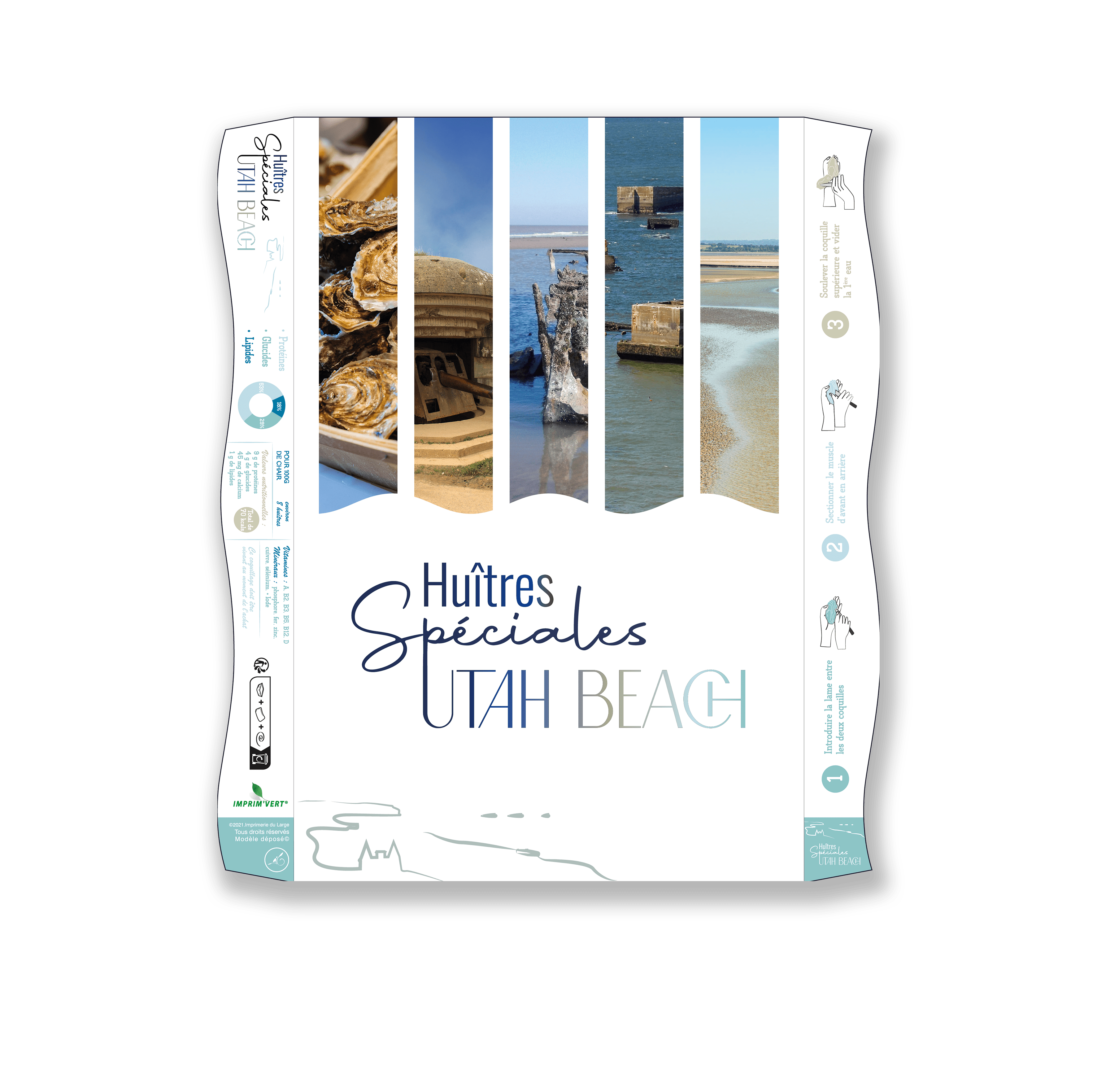 Impression bourriche d'huitre territoriale Utah Beach - Par imprimerie du large