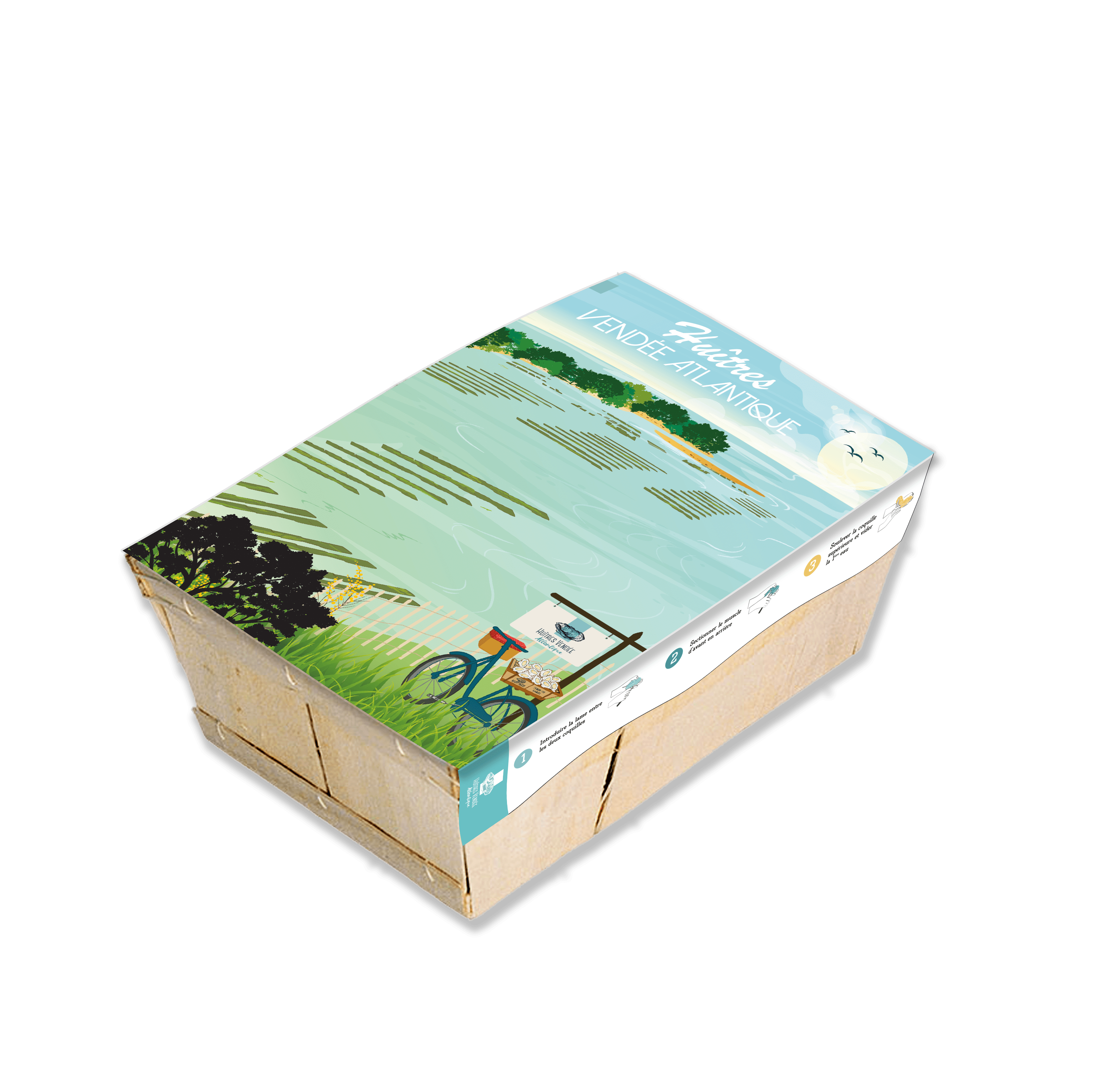 Impression bourriche d'huitre territoriale Vendée Atlantique - Par imprimerie du large
